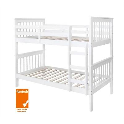 ai monza timber bunk bed in white - single