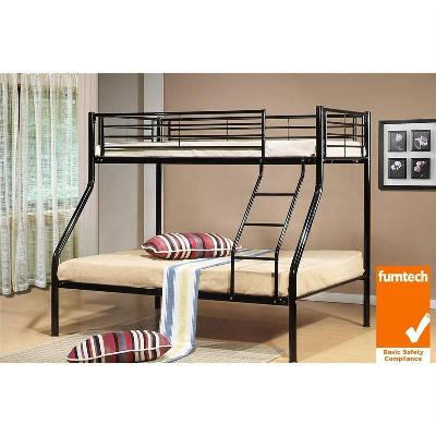 ai duo metal trio bunk bed - black