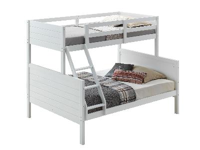 vi winston rubber wood mdf & lvl poplar single over double bunk bed white finish