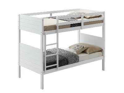 vi winston rubber wood mdf & lvl poplar single bunk white finish